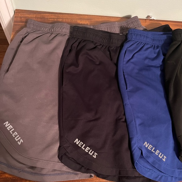 Adidas & Neleus Athletic shorts with liners set of 5 - Picture 3 of 3